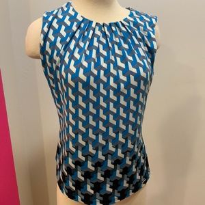 Calvin Klein Sleeveless Geometric Pattern Top, Size Small